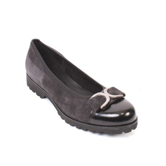 Vernissage Shoes - Vernissage 23321 Black Suede Leather Comfort Shoes Pumps